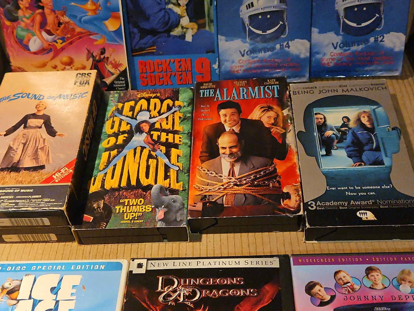 Various VHS Tapes and DVDs