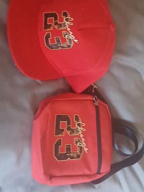 Red Baseball Cap and Bag Set