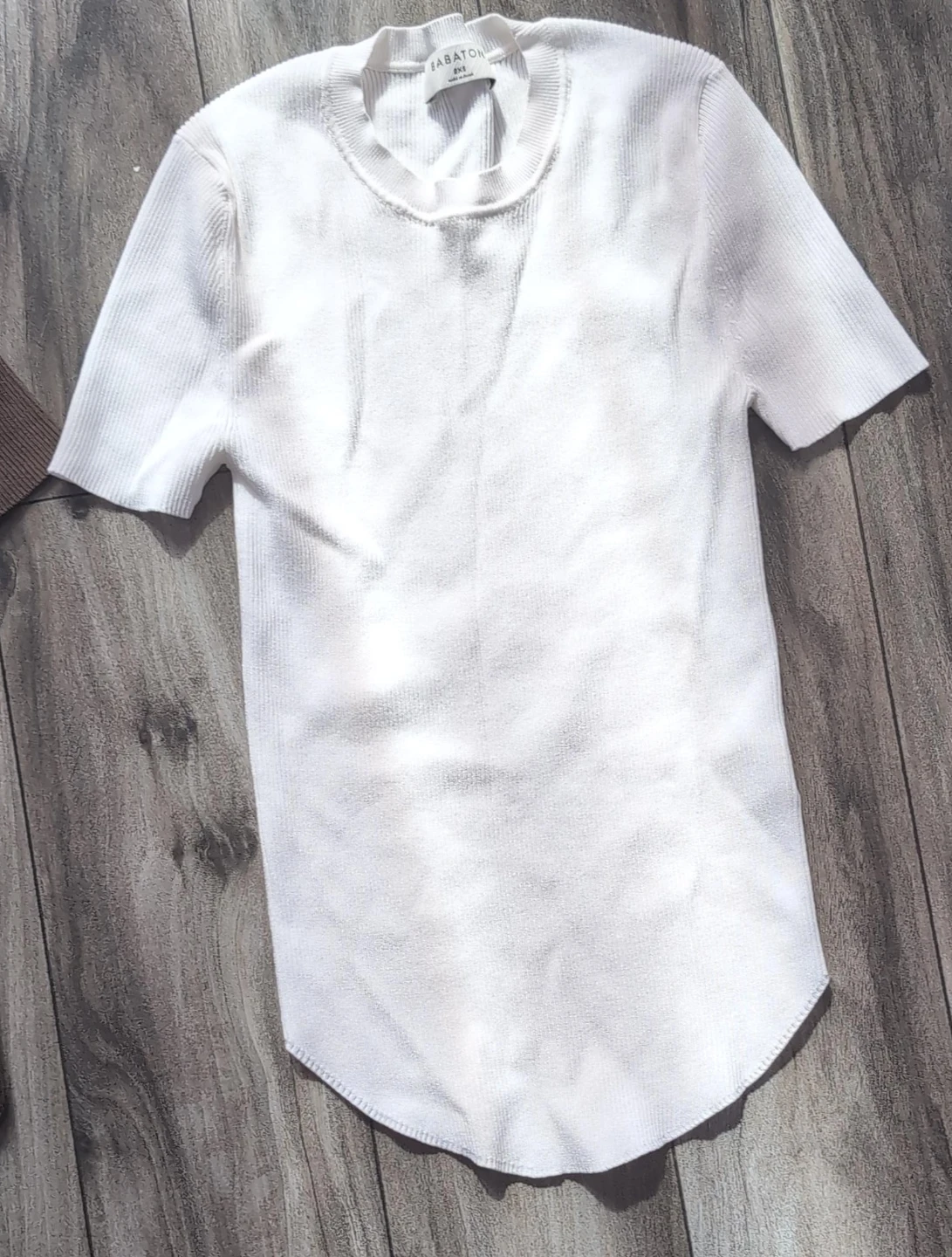 Babaton White Knit T-Shirt