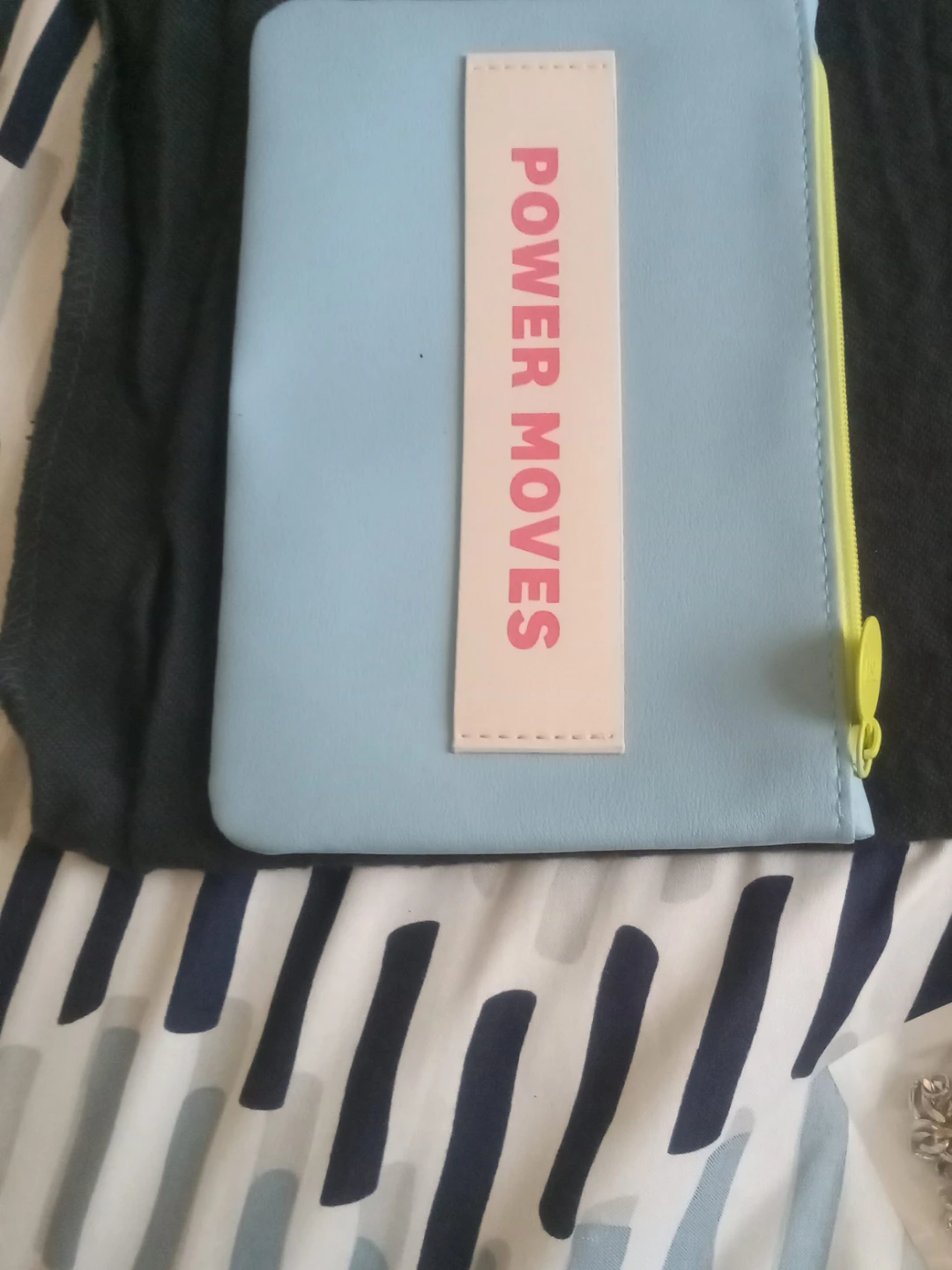 Light Blue Pouch with "POWER MOVES"
