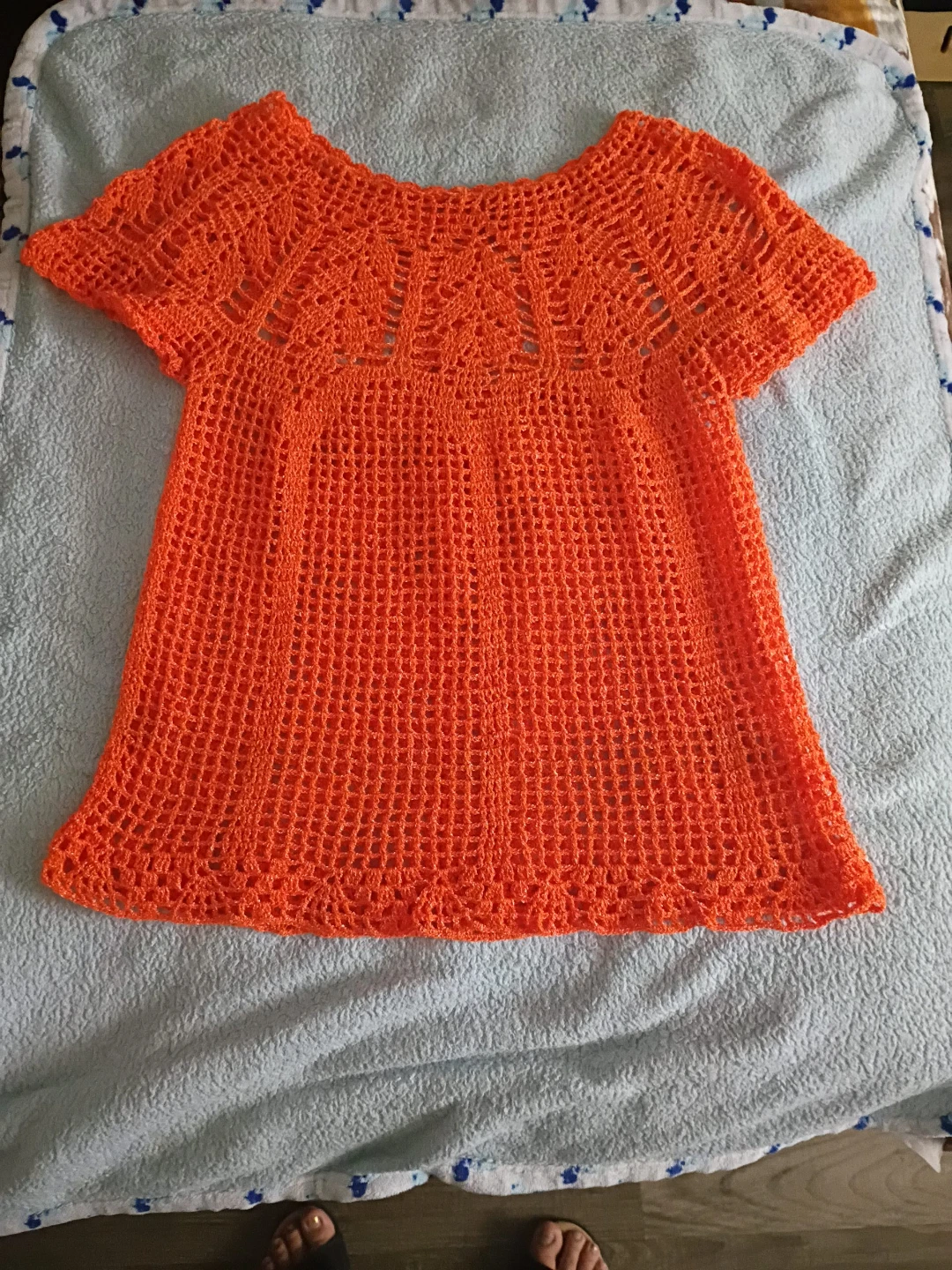 Orange Crochet Tunic Top