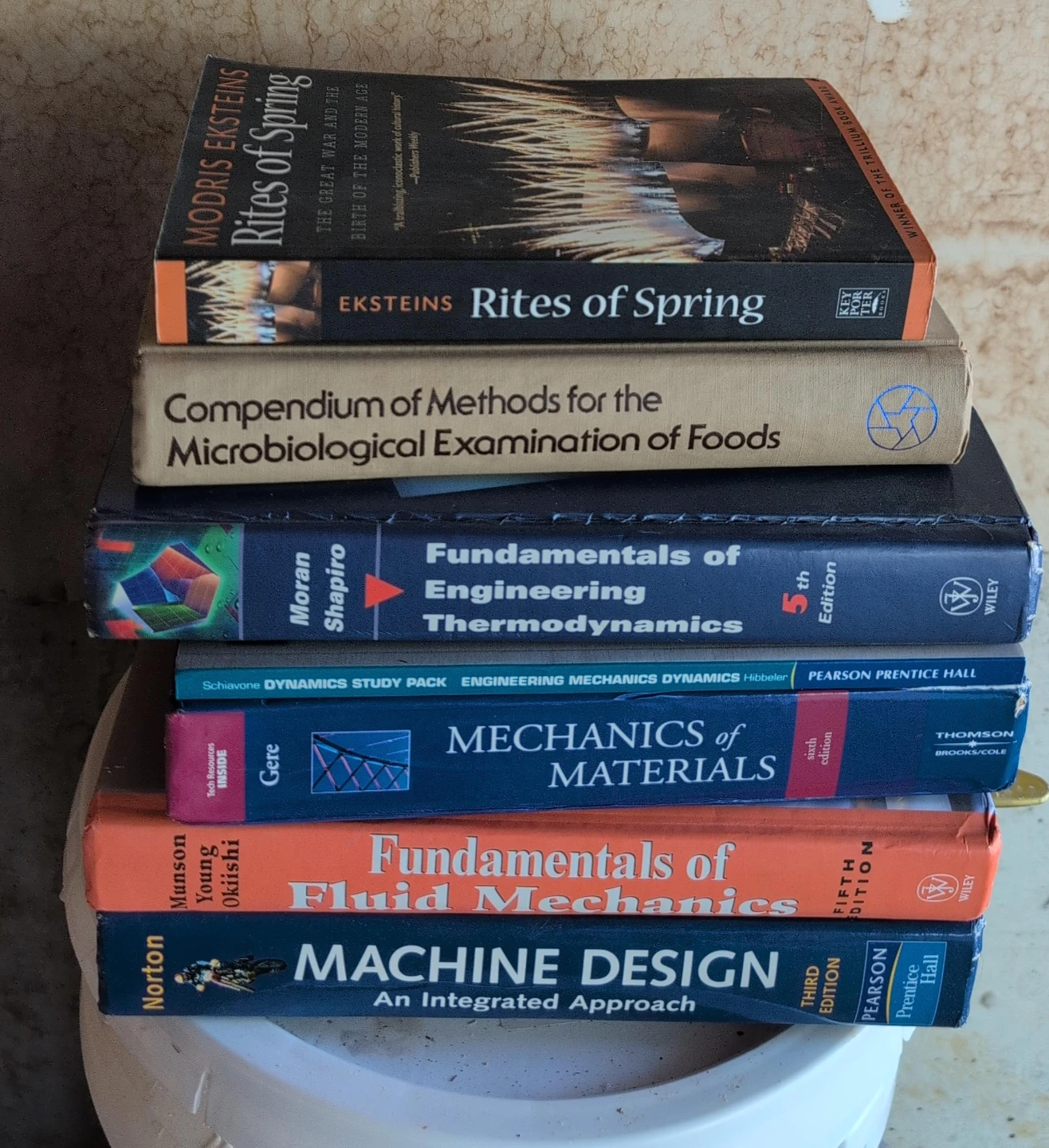Stack of 6 Engineering Textbooks
