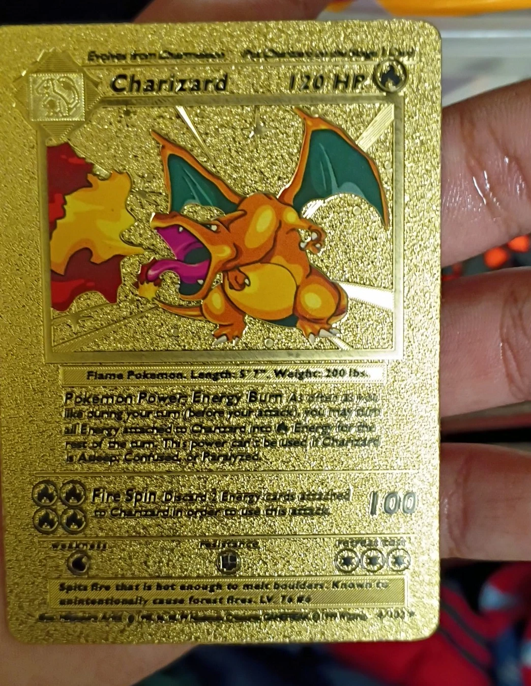 Gold Charizard Pokemon Card