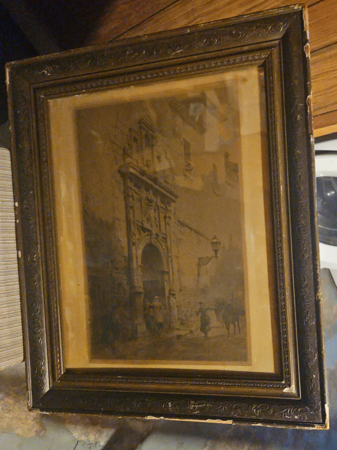 Framed Vintage Print of European Archway