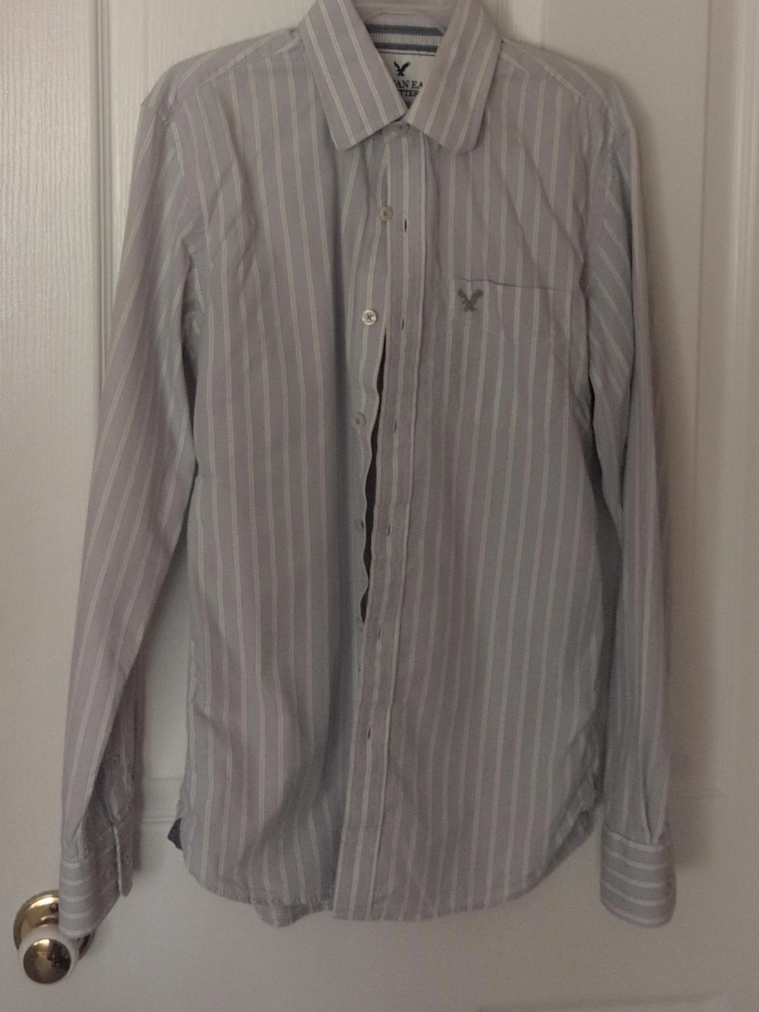 American Eagle Striped Button-Up Shirt