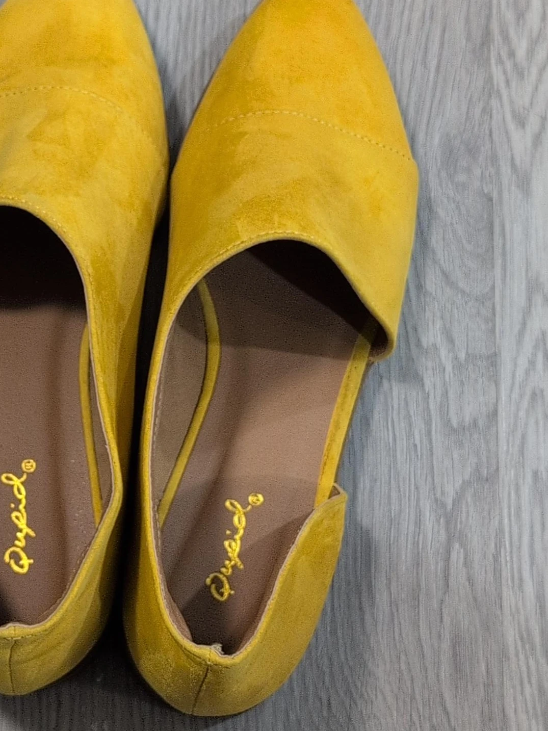 Yellow Suede Flats - Qupid