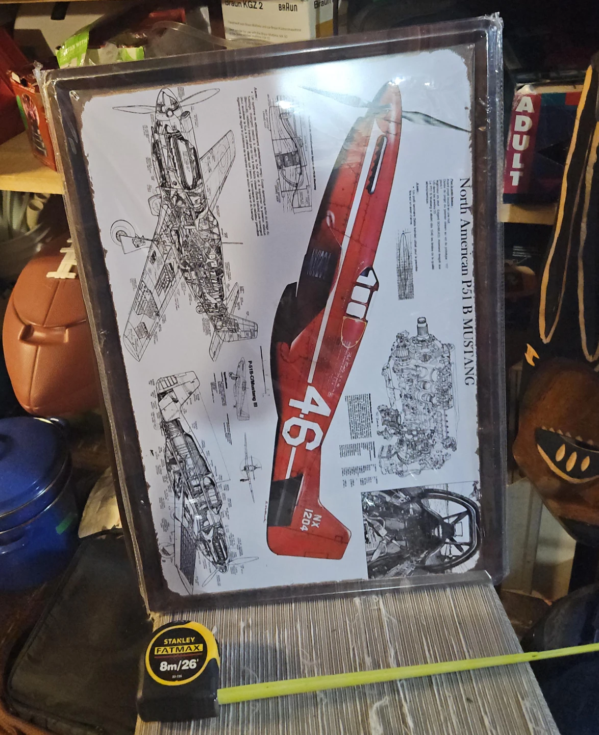 North American P-51 B Mustang Metal Sign
