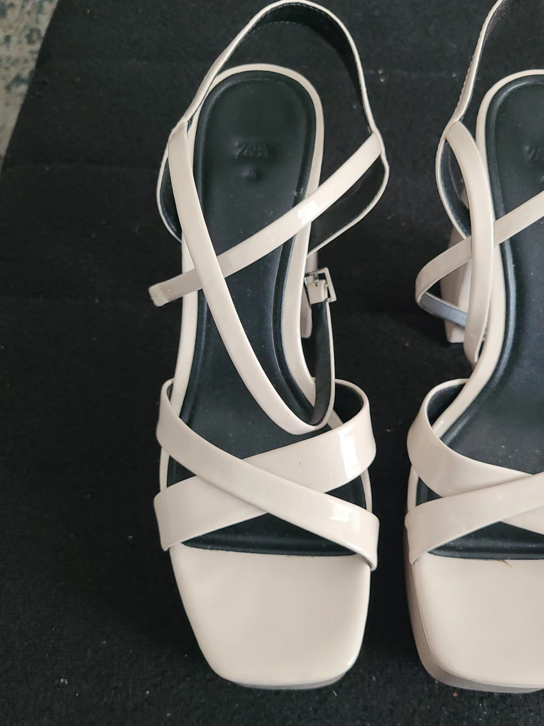 Zara Women's Cream Platform Sandals Size 40