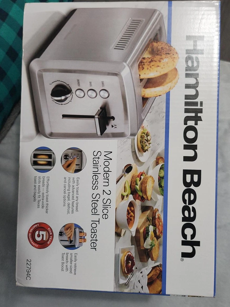 Hamilton Beach Modern 2 Slice Stainless Steel Toaster