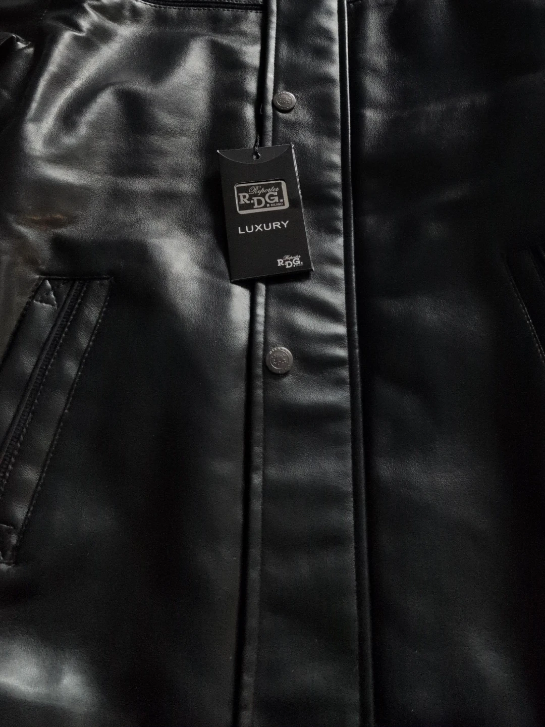 Reporter R.D.G. Luxury Black Faux Leather Jacket