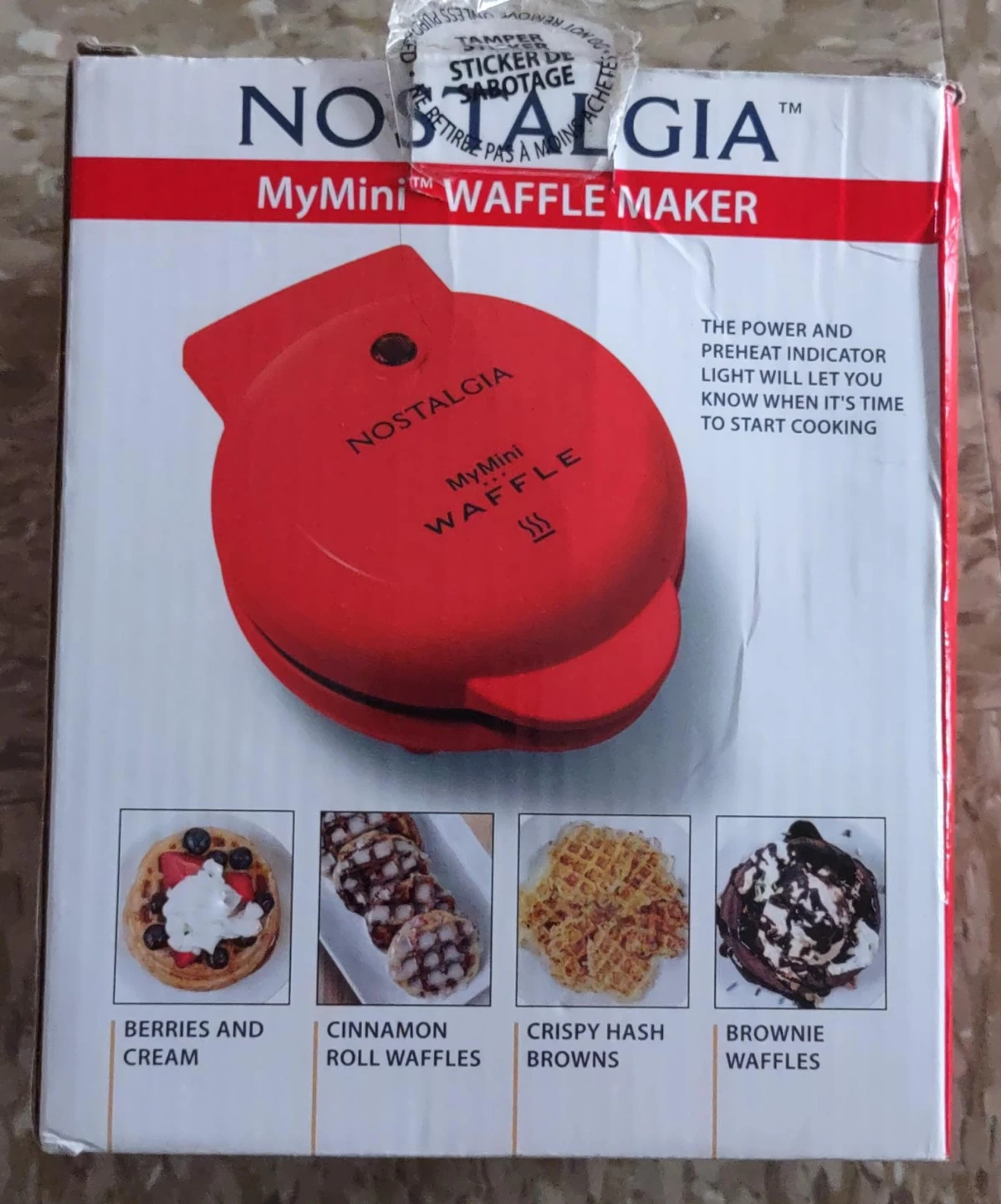 Nostalgia MyMini Waffle Maker - Red