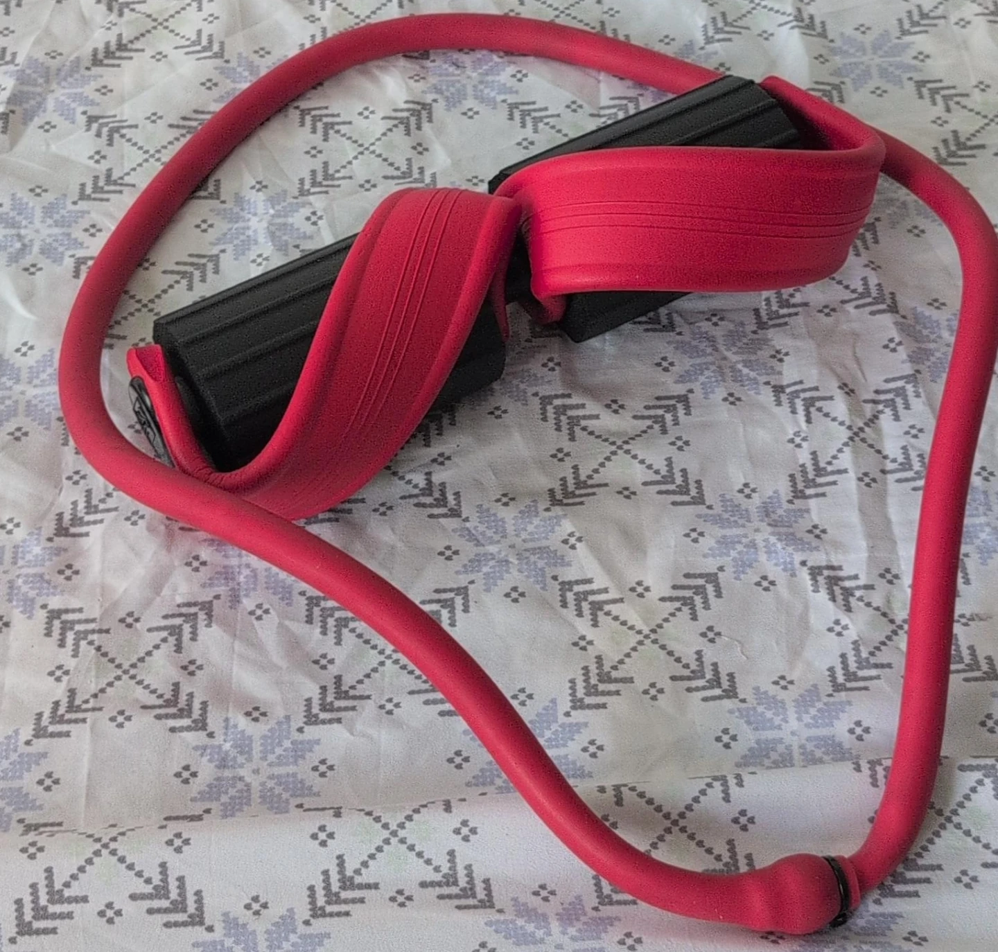 Red Resistance Band with Black Handles