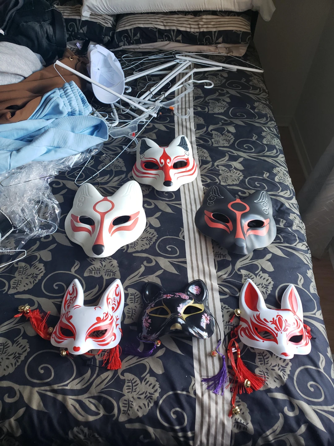 Set of 6 Japanese Fox Masks