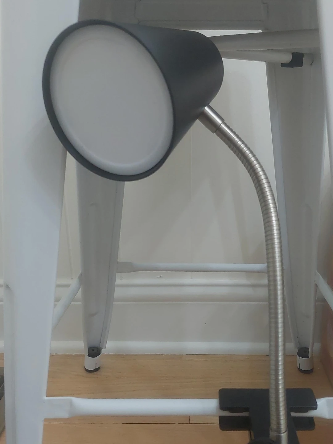 Black Clip-On Gooseneck Desk Lamp