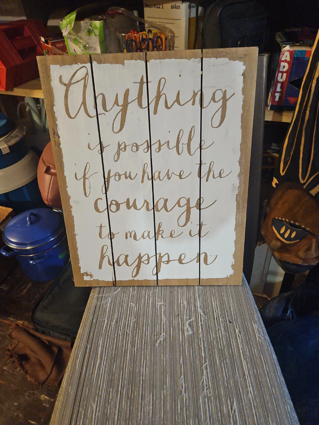Wooden Pallet Sign with Inspirational Quote