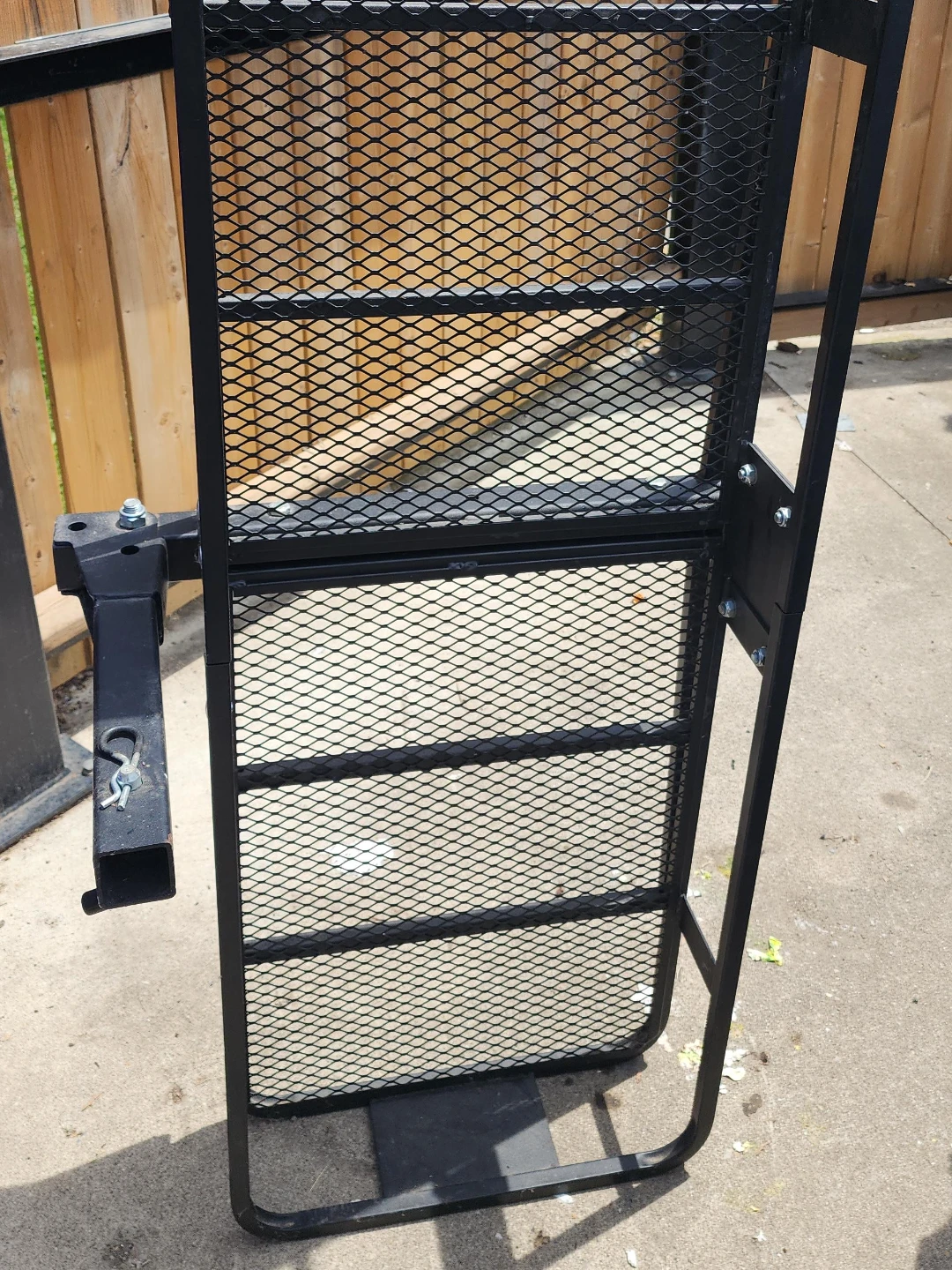 Black Metal Hitch Mounted Cargo Carrier