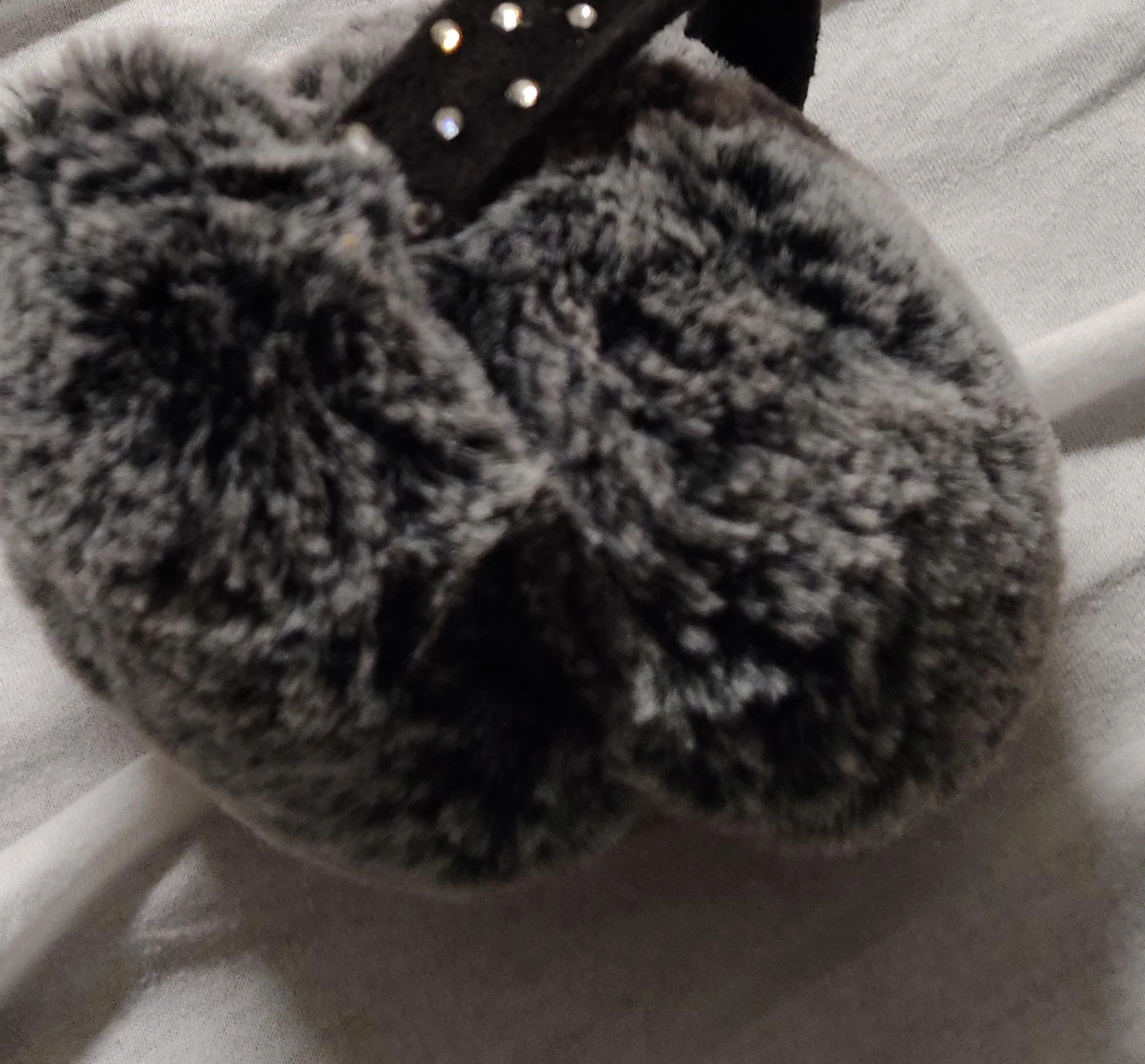 Faux Fur Earmuffs with Rhinestones