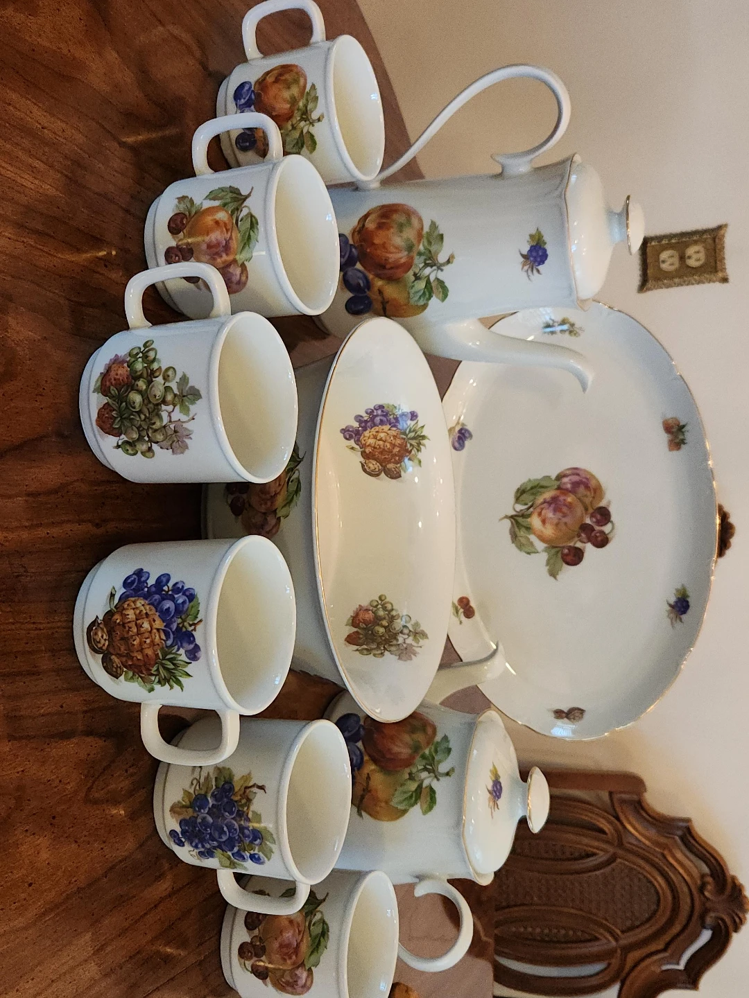 Vintage Fruit Pattern Tea Set