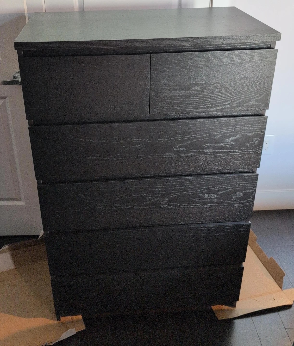 Black Dresser with 6 Drawers