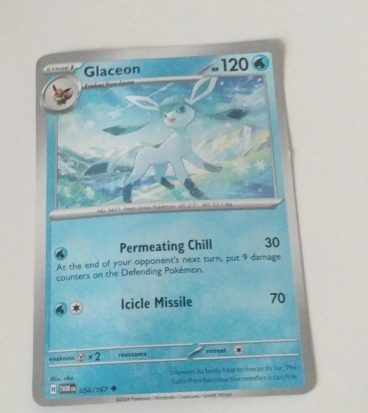 Pokemon Glaceon Trading Card