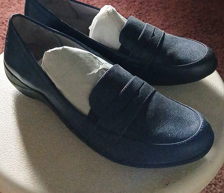Blue Suede Loafer Shoes