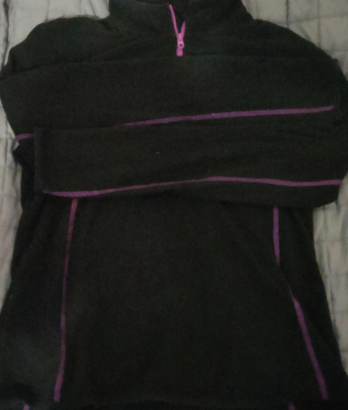 Black & Purple Fleece Pullover