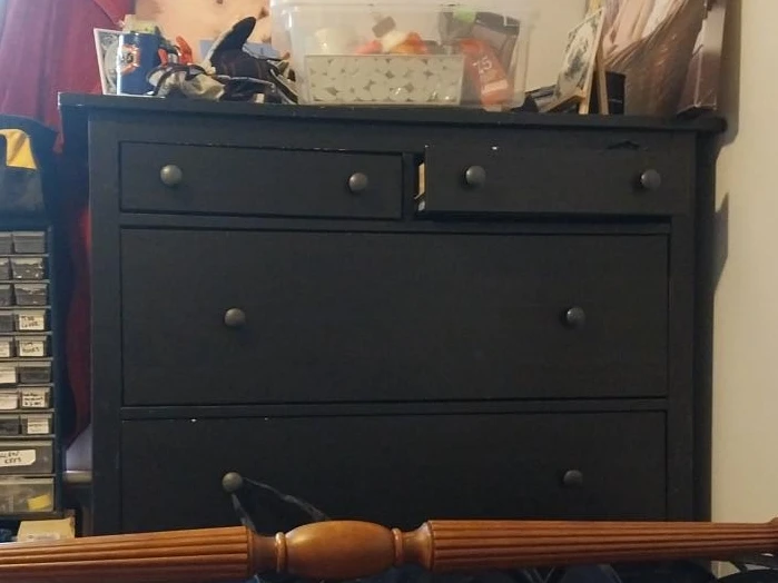 Black Dresser with 5 Drawers
