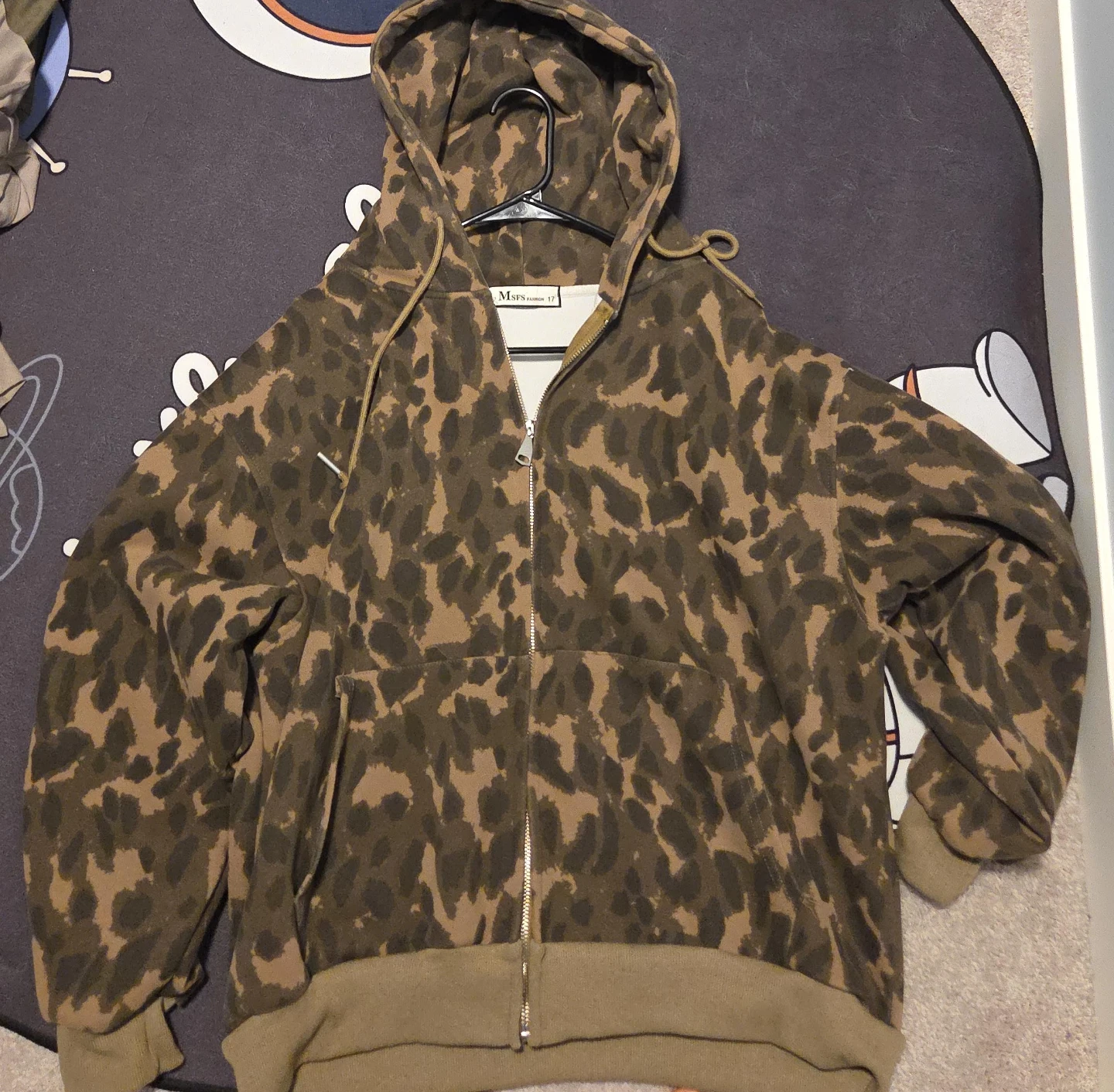 MSPS Fashion 17 Leopard Print Zip-Up Hoodie