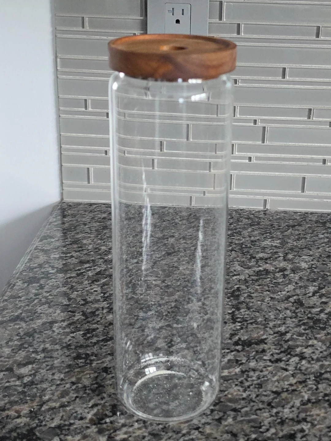 Glass Canister with Wood Lid