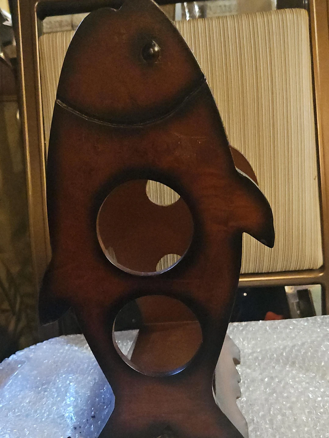 Wooden Fish Wine Bottle Holder