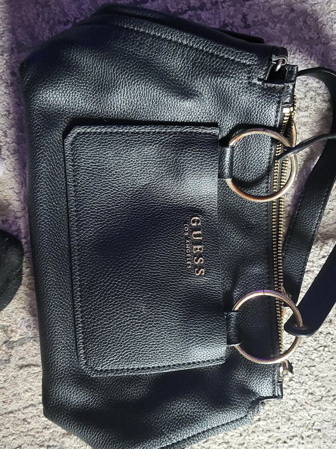 Guess Black Faux Leather Shoulder Bag