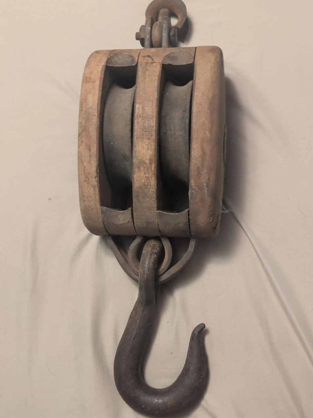 Vintage Double Pulley Block with Hook