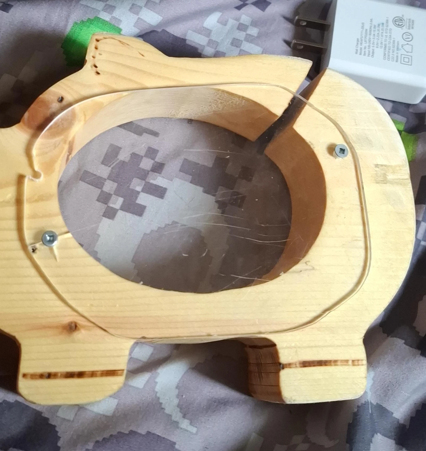Wooden Piggy Bank with Clear Window