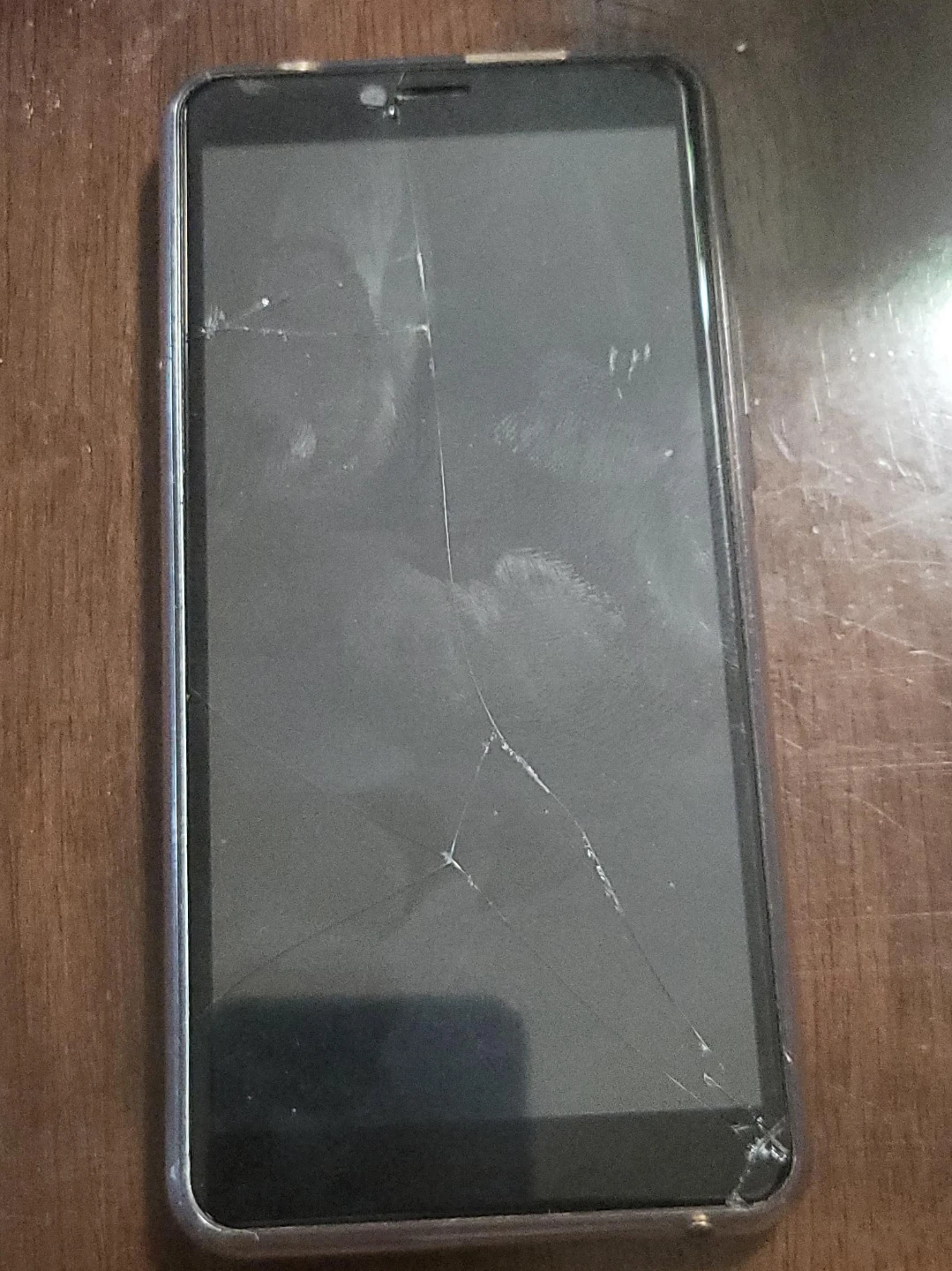 Smartphone with cracked screen