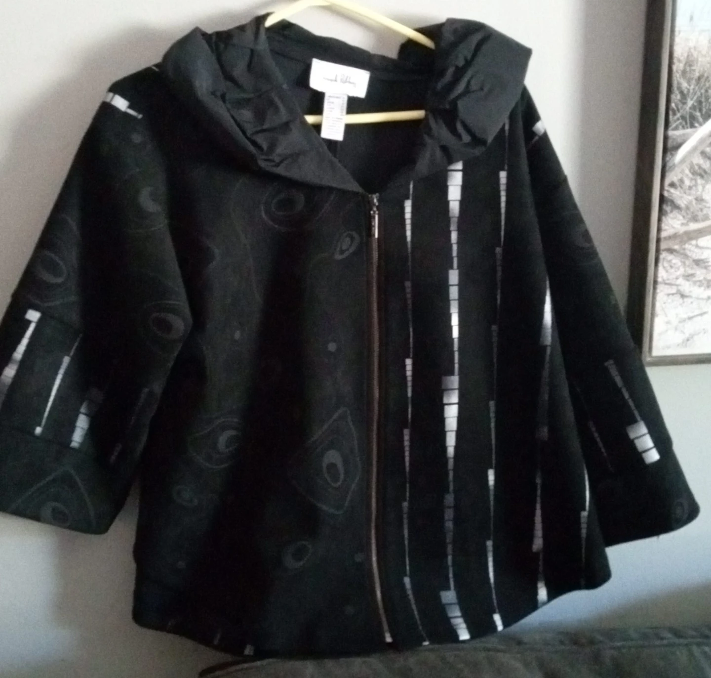 Joseph Ribkoff Black Jacket with Abstract Pattern - photo 2