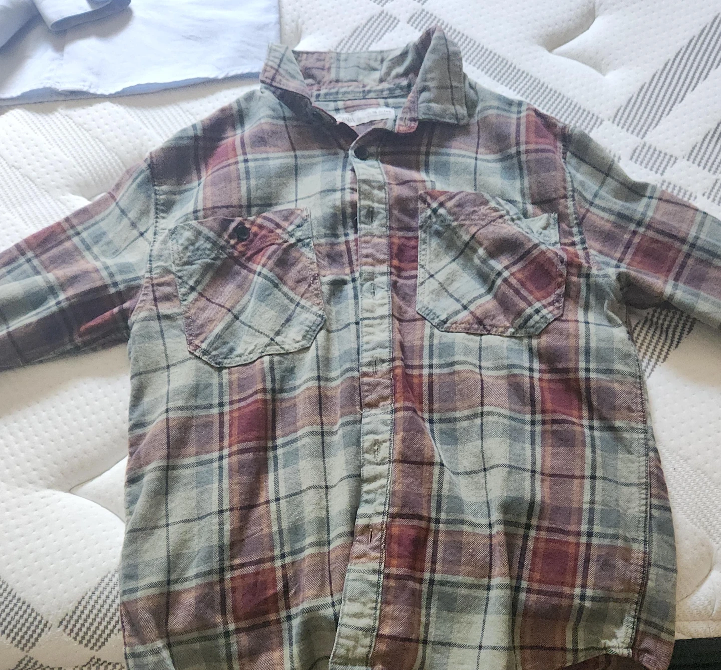 Flannel Plaid Button-Up Shirt