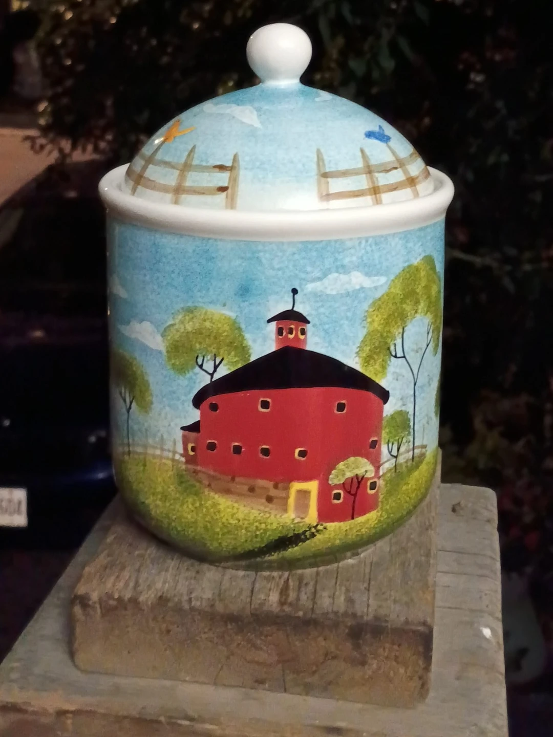 Red Barn by Cheri Lane Ceramic Canister