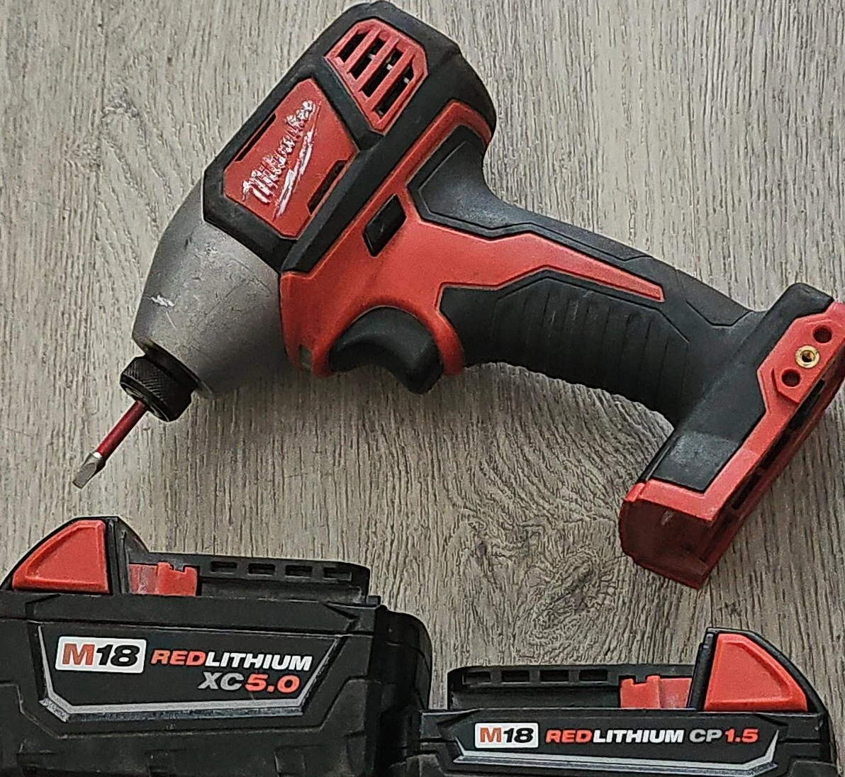 Milwaukee M18 Impact Driver with 5.0Ah and 1.5Ah Batteries