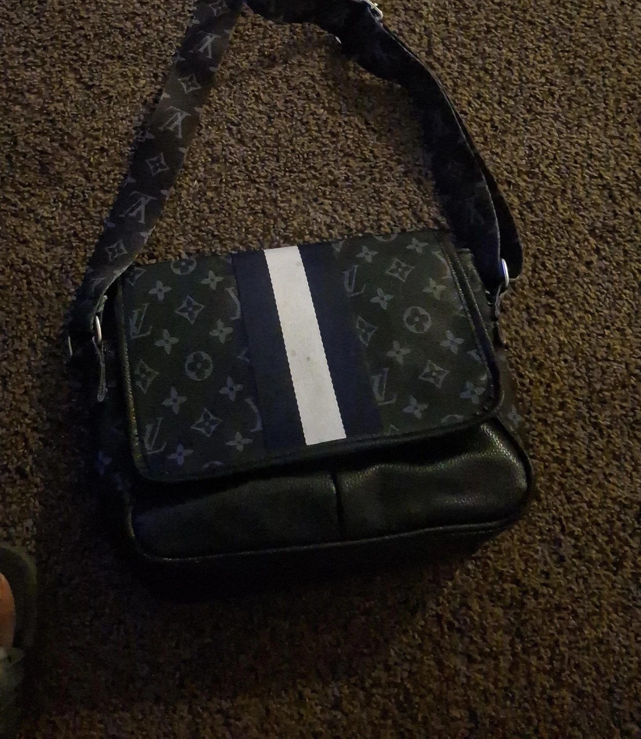 Messenger Bag with Monogram Pattern