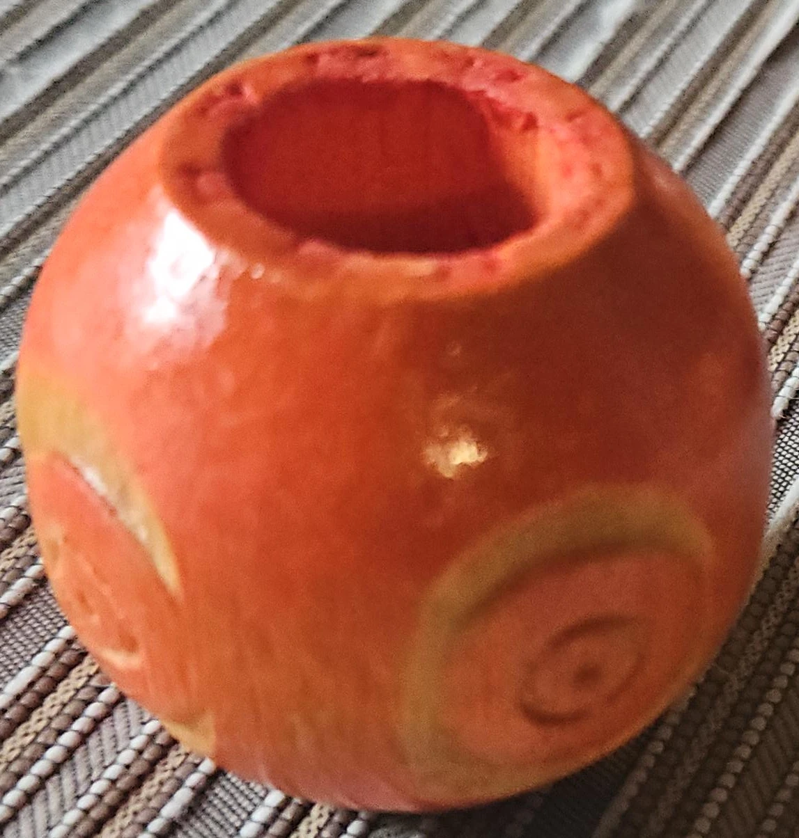 Set of 3 Orange Wooden Napkin Rings