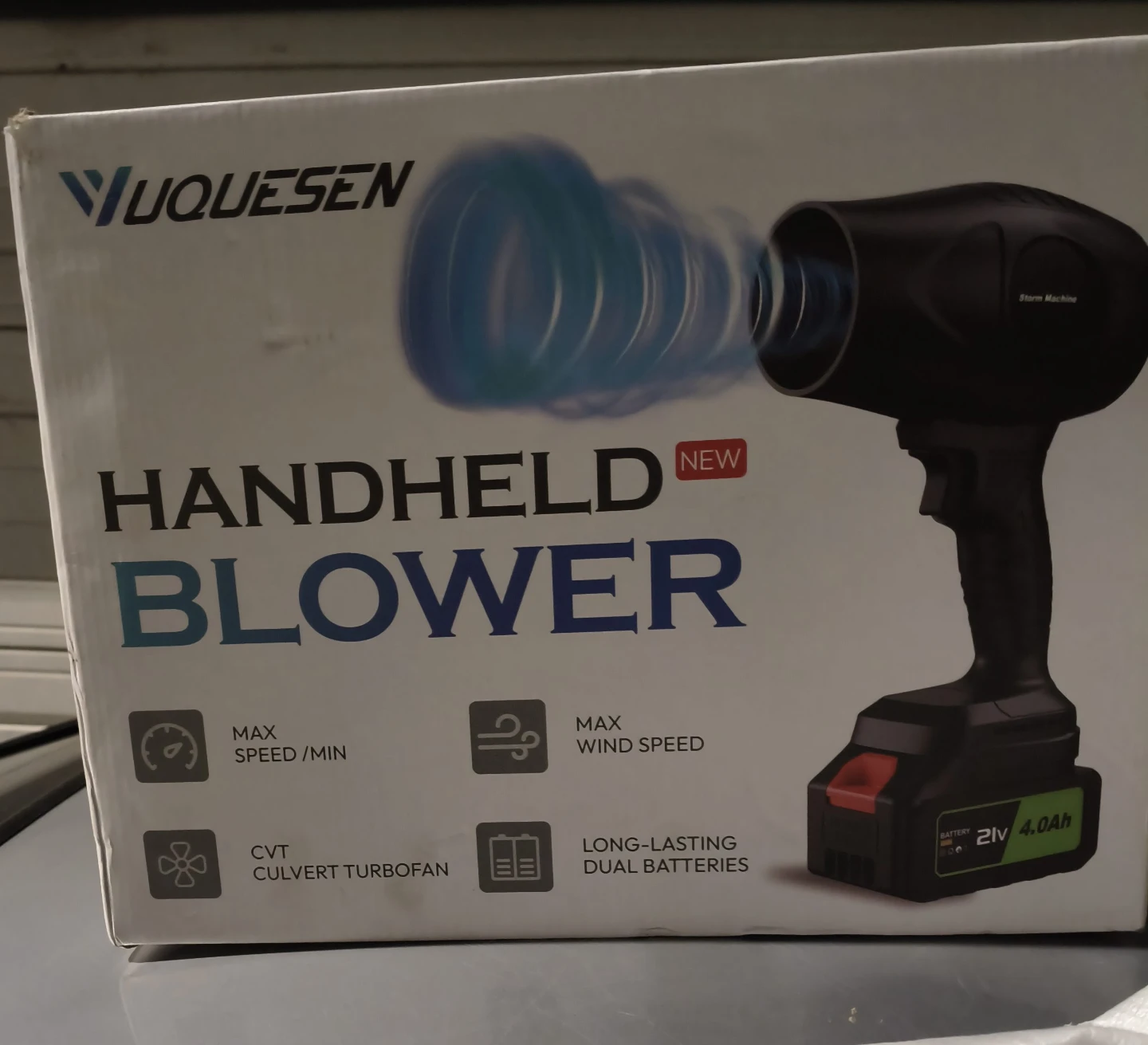 VUQUESEN Handheld Blower with Dual 21V 4.0Ah Batteries