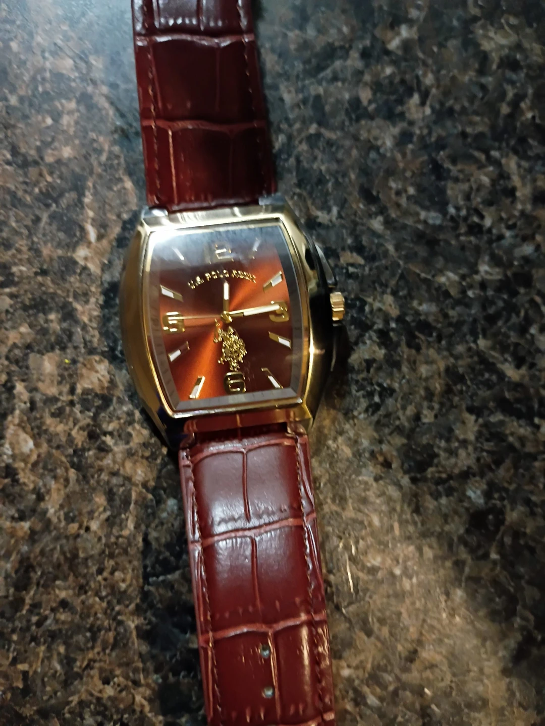 U.S. Polo Assn. Men's Watch with Brown Croc Band