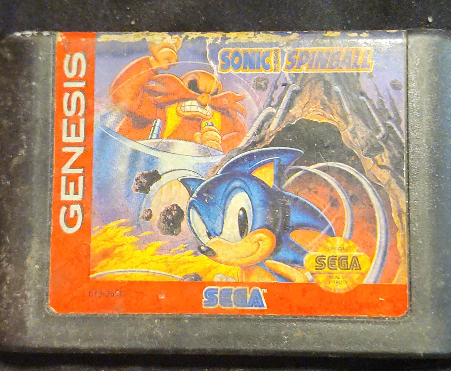 Sonic the Hedgehog Spinball Sega Genesis Game Cartridge
