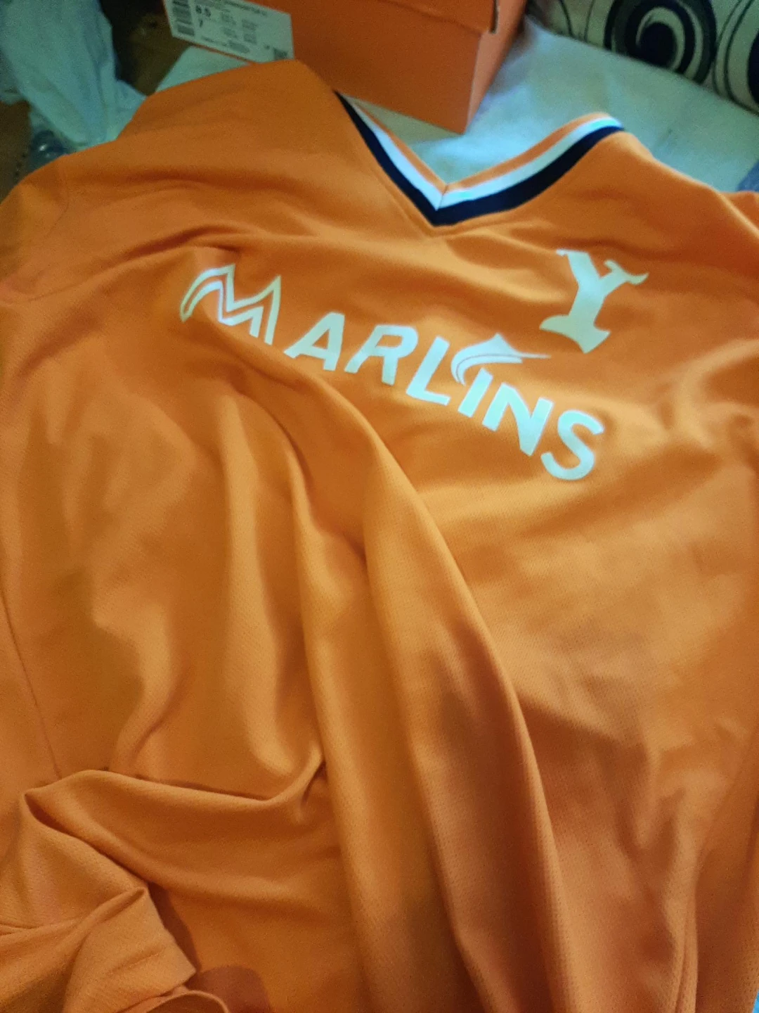 Orange Marlins Jersey Size small send offers