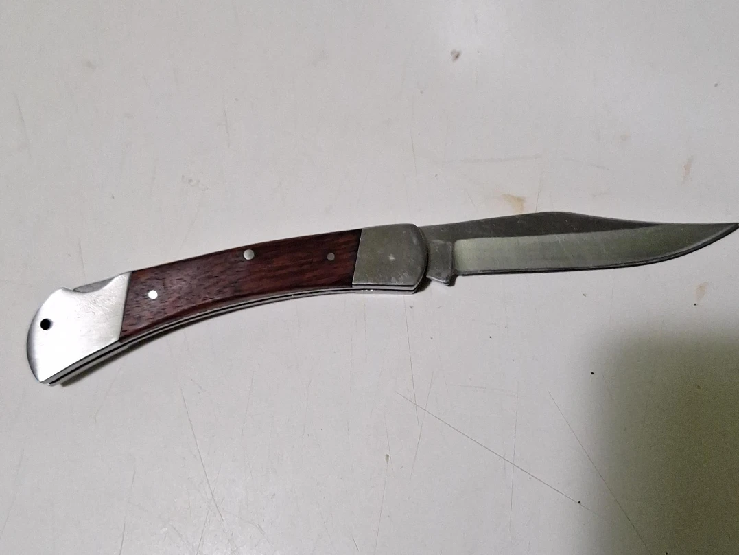 Folding Lockback Pocket Knife Wood Handle