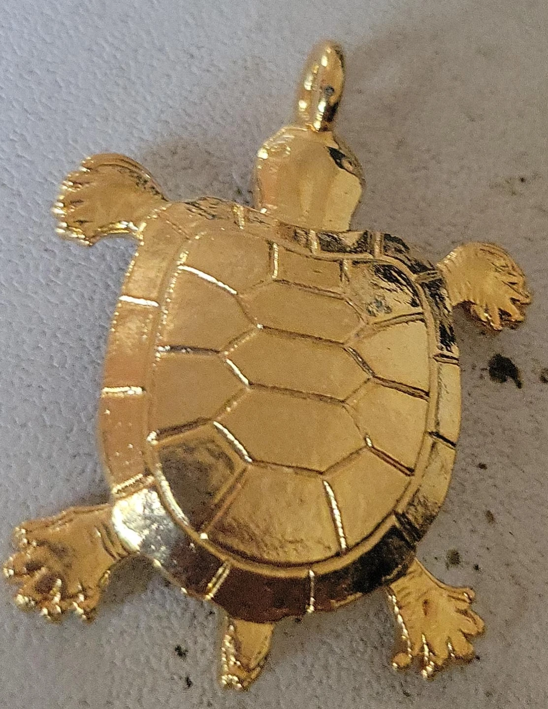 Gold Tone Turtle Pendant