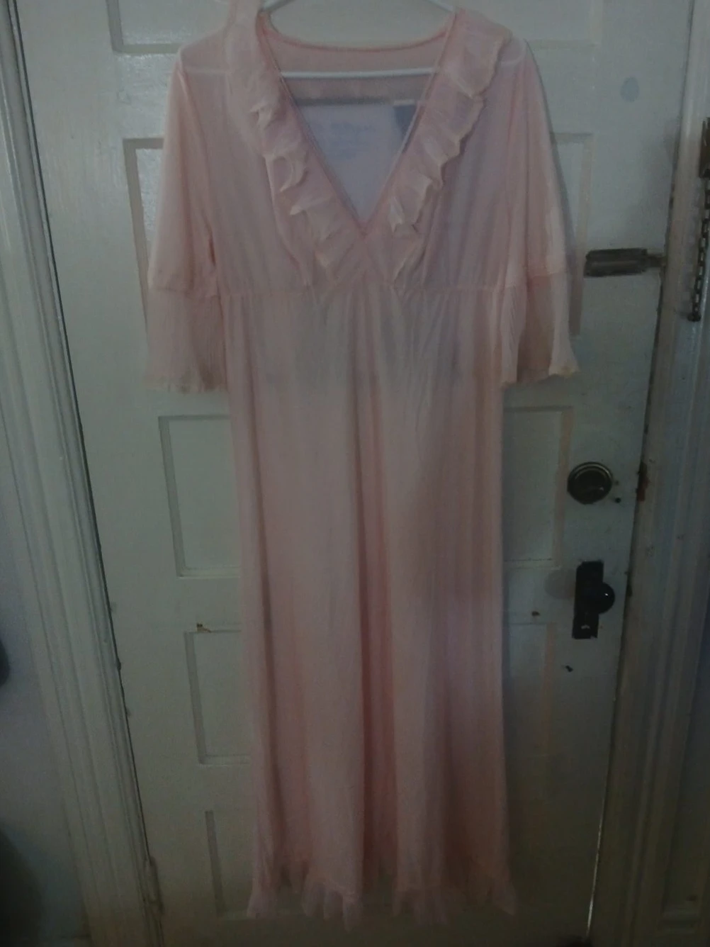Pink Ruffled Maxi Nightgown