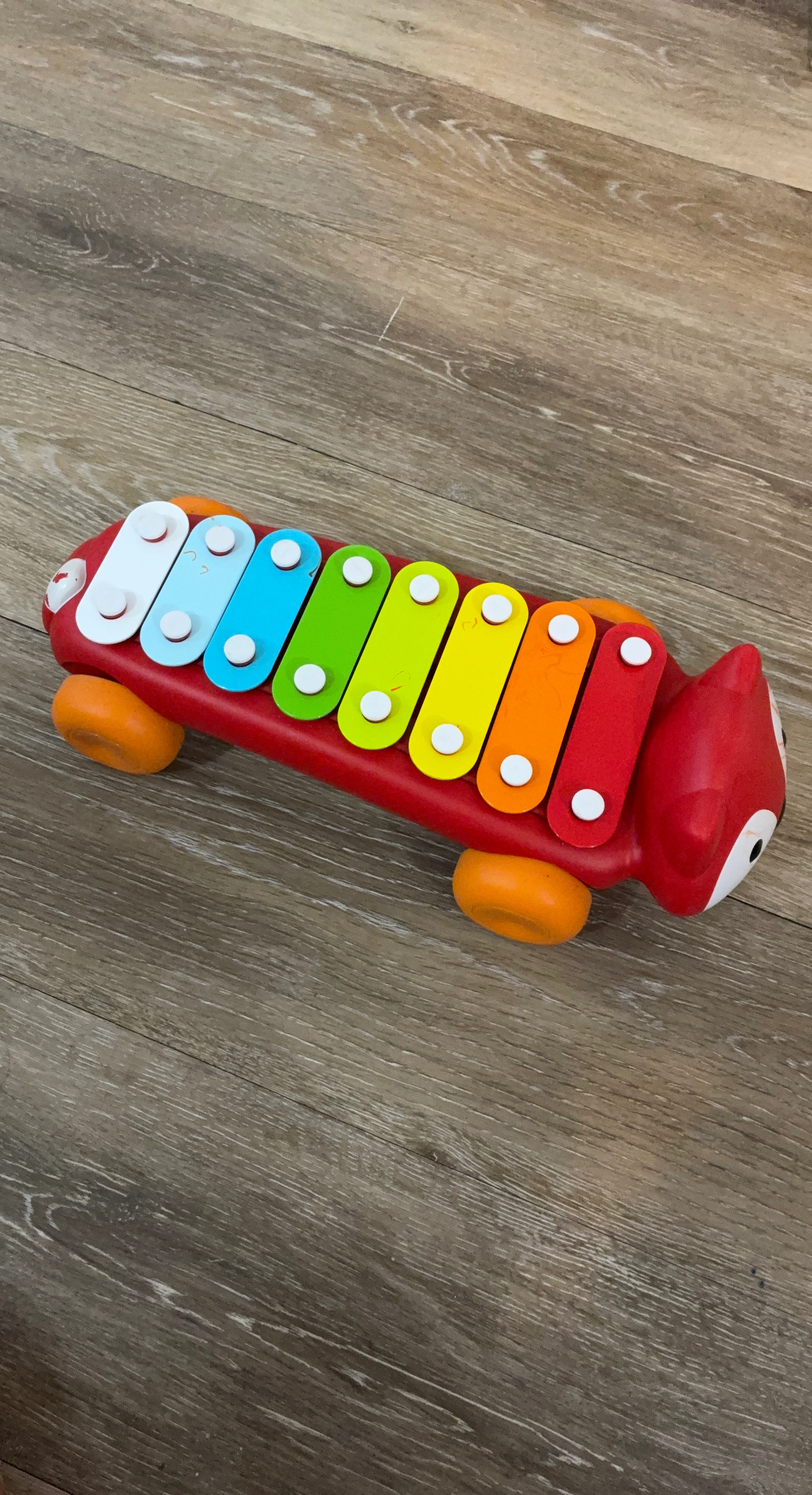 Red Musical Toy Xylophone with Wheels