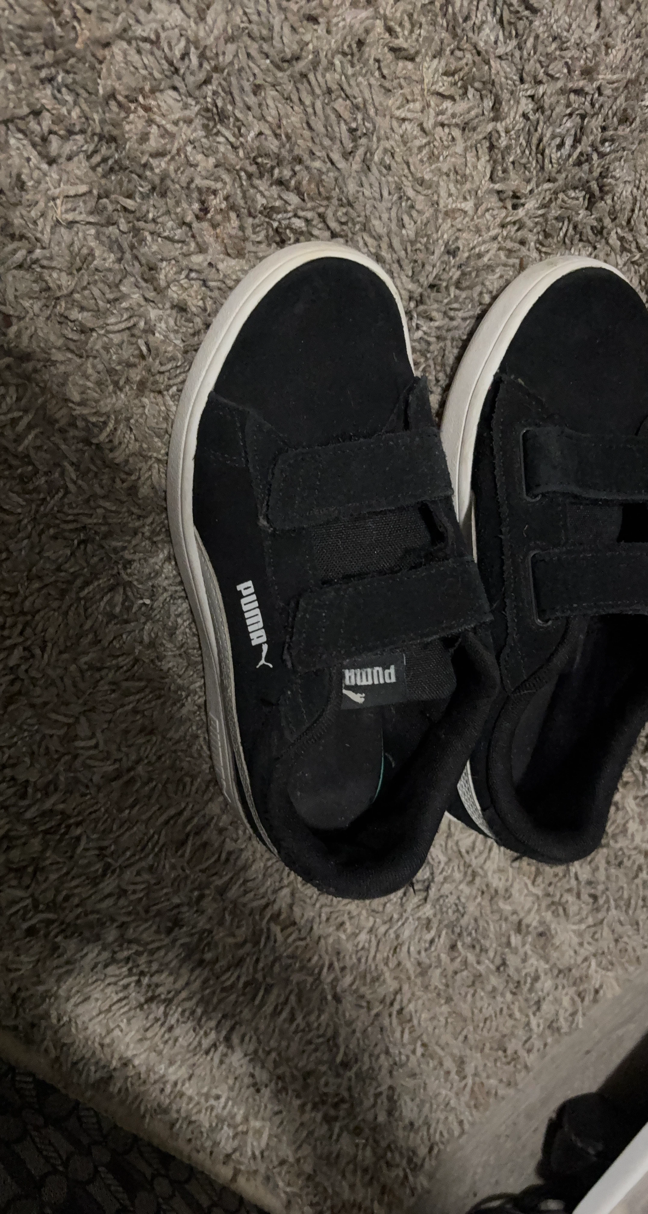 Puma Kids Black Velcro Sneakers