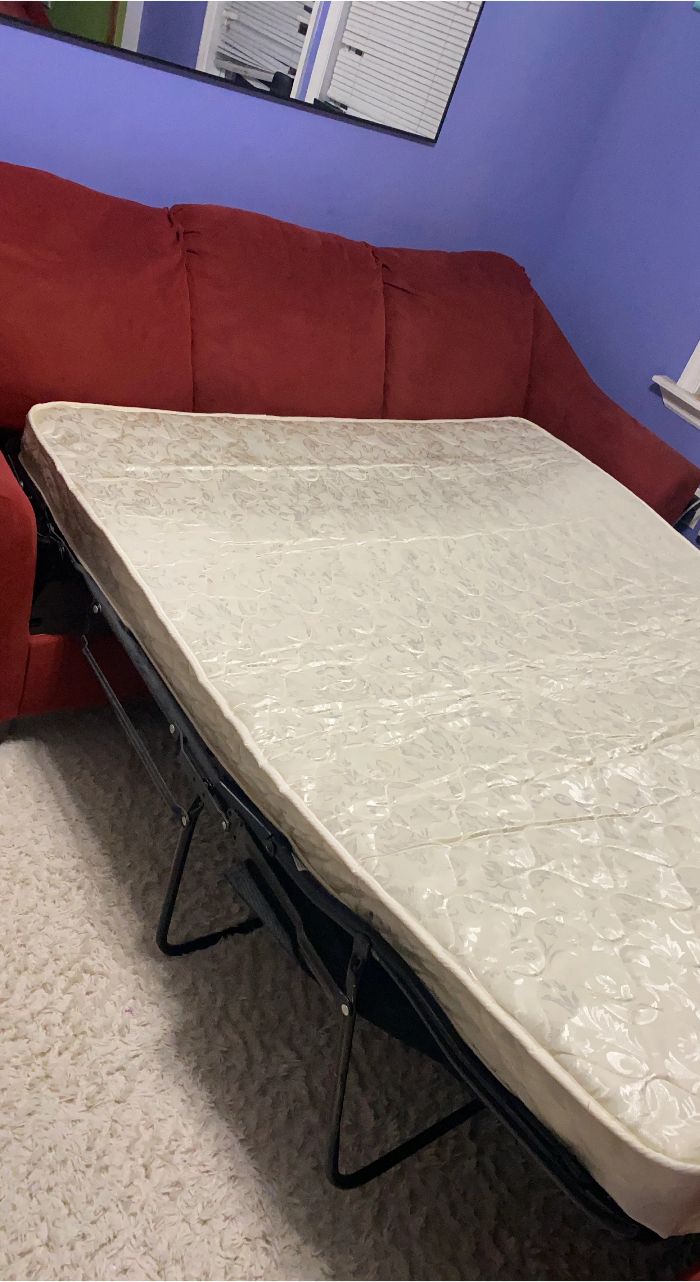 Red Sofa Bed mattress with Love seat - photo 2